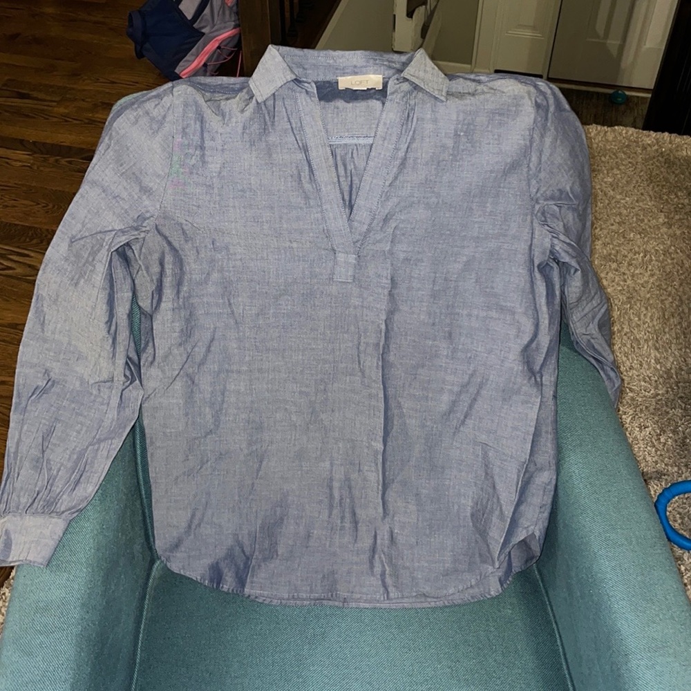 Denim colored Smock blouse